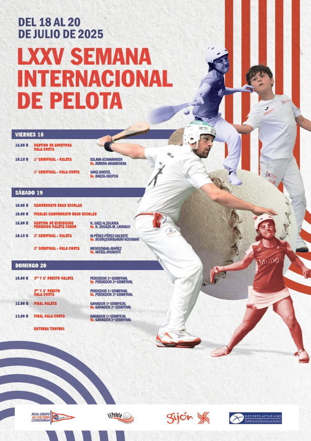 Nueve pelotaris navarros desafían la historia en la Semana de Pelota de Gijón