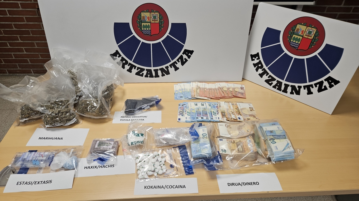 Detenido en Errenteria por tráfico de drogas con cocaína, éxtasis y marihuana