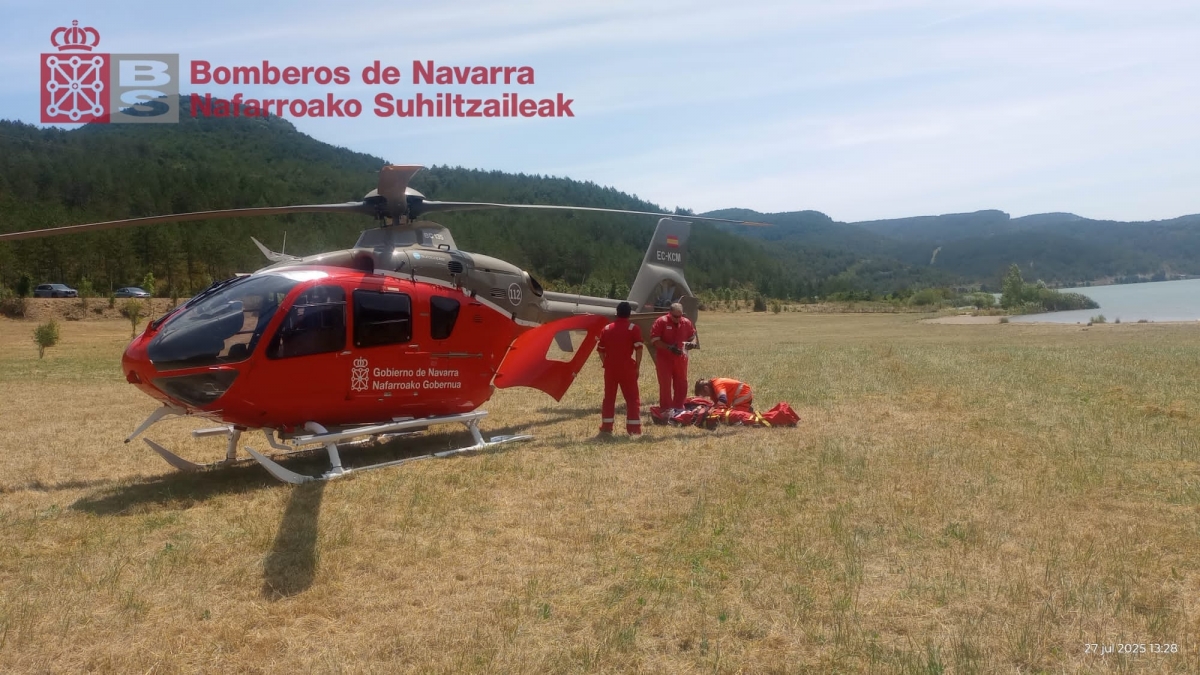  Rescate en Lacabe: trasladan a una persona tras una caída en el monte  