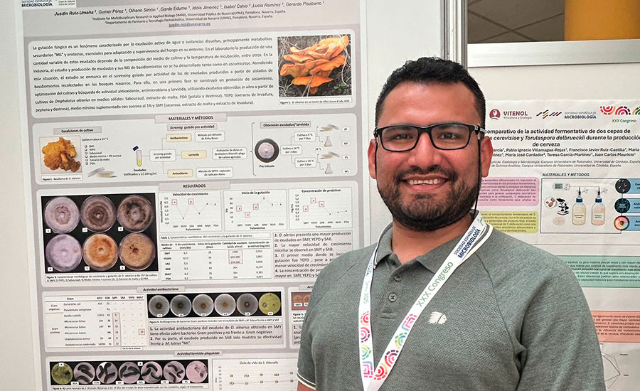 Un estudiante de la UPNA gana el premio al mejor póster en un Congreso de Microbiología